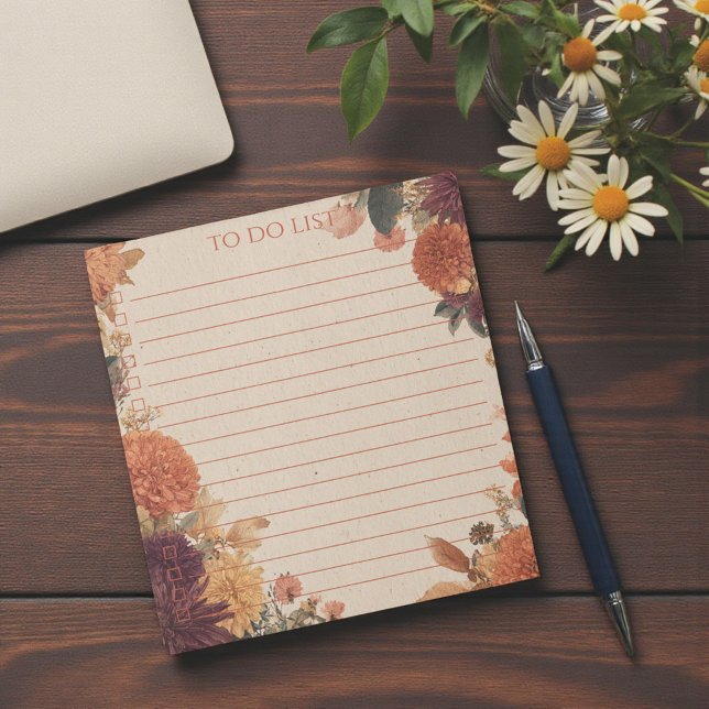 Rustic Orange Marigold To Do List Nature Botanical Anteckningsblock (Rustic Orange Marigold To Do List Nature Botanical Notepad)