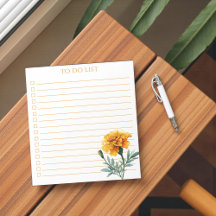 Rustic Orange Marigold To Do List Teacher Gift