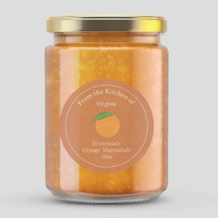 Rustic Orange Marmalade Label-etikett Runt Klistermärke