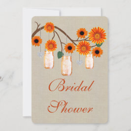 Rustic Orange Mason Burk Inbjudningskort för möhip