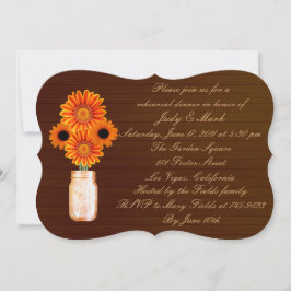 Rustic Orange Mason Burk Rehearsal Dinner Inbjudan