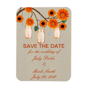 Rustic Orange Mason Burk Spara datum magneter