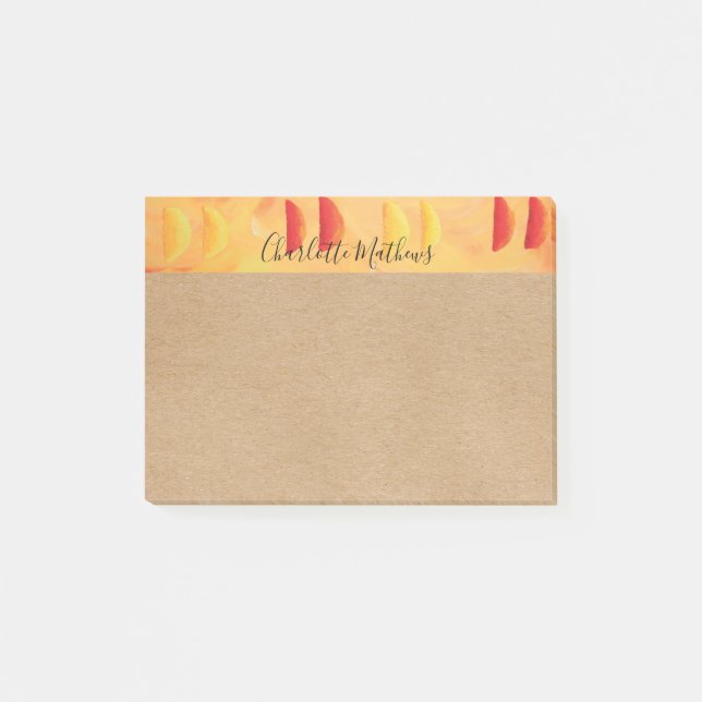 Rustic Orange och Citrus Personlig Post-it Block (Framsida)