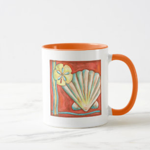 Rustic Orange Seashells Mugg