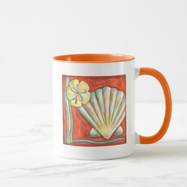 Rustic Orange Seashells Mugg (Höger)