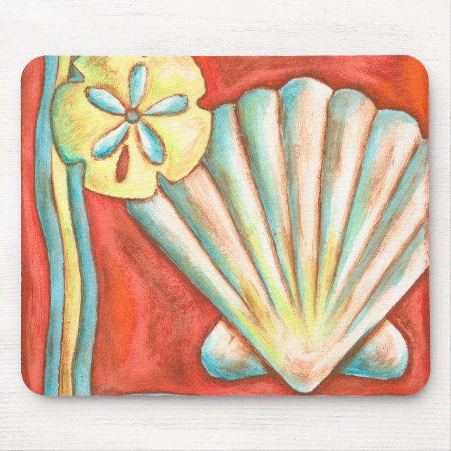 Rustic Orange Seashells Musmatta (Framsidan)