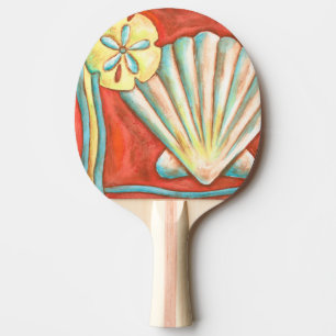 Rustic Orange Seashells Pingisracket