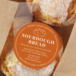 Rustic Orange Sourdough Bakery Bread Sticker Runt Klistermärke
