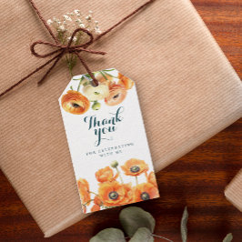 Rustic Orange White Garden Blommigt Födelsedagsfes Presentetikett