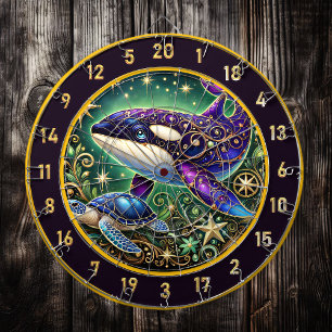 Rustic Orca och Turtle Wall Art Darttavla