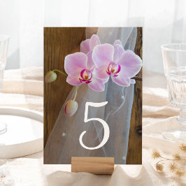 Rustic Orchid Elegance Land Barn Bröllop Bordsnummer