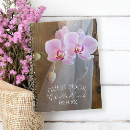Rustic Orchid Elegance Land Barn Bröllop Guest Anteckningsbok