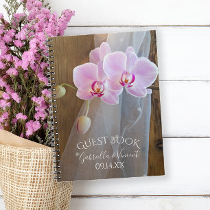 Rustic Orchid Elegance Land Barn Bröllop Guest Anteckningsbok
