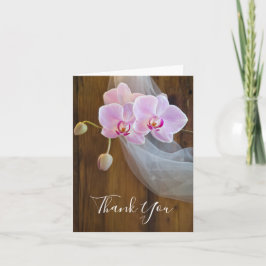 Rustic Orchid Elegance Landsbyggsbröllop Tack Kort