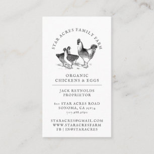 Rustic Organic Chicken Fresh Organic Eggs Visitkort