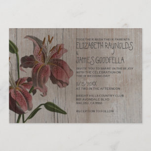 Rustic Oriental Lily-bröllopsinbjudningar Inbjudningar