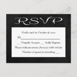 Rustic OSA Black and White Chalkboard (ingen målti Inbjudan Vykort