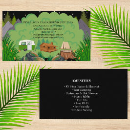 Rustic Outdoor RV Park Campground Design Visitkort