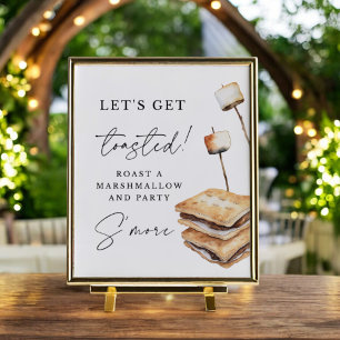 Rustic Outdoor S more Bröllop Sign Poster