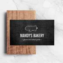 Rustic Oven Mitt Logotyp på Black Wood for Bakery