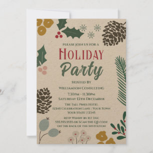 Rustic Oversized Gren Company Julfest Inbjudningar