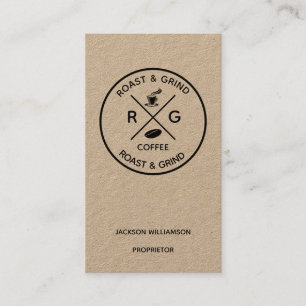 Rustic på Trend-Logotyp Koffeföretag i Frankrike Visitkort