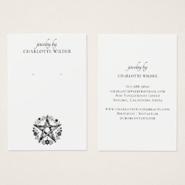 Rustic Pagan Wiccan Pentacle Jewelry Earring Visitkort