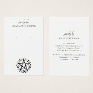 Rustic Pagan Wiccan Pentacle Jewelry Earring Visitkort