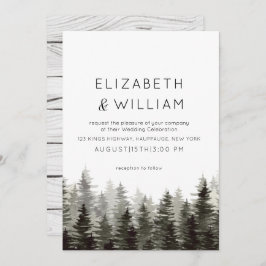 Rustic Paine Träd Bröllop Inbjudningar