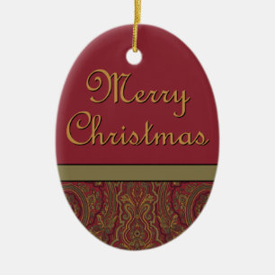Rustic Paisley God jul Julgransprydnad Keramik