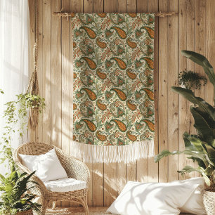 Rustic Paisley Throw - Boho Earth Färg Blend Fleecefilt