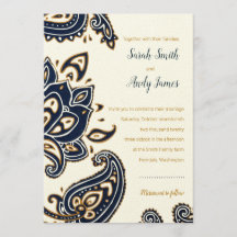 Rustic Paisley Wedding bjudande