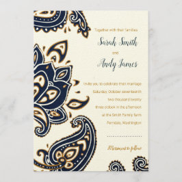 Rustic Paisley Wedding bjudande Inbjudningar