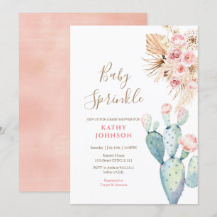 Rustic Pampas Baby Sprinkle-inbjudan Inbjudningar