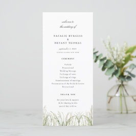 Rustic Pampas Grass Bröllop Program