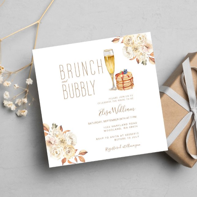 Rustic Pancake Brunch och Bubly Möhippa Inbjudningar (Skapare uppladdad)