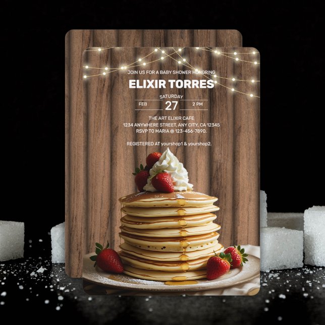 Rustic Pancakes Baby & Brunch Baby Shower Inbjudningar (Skapare uppladdad)