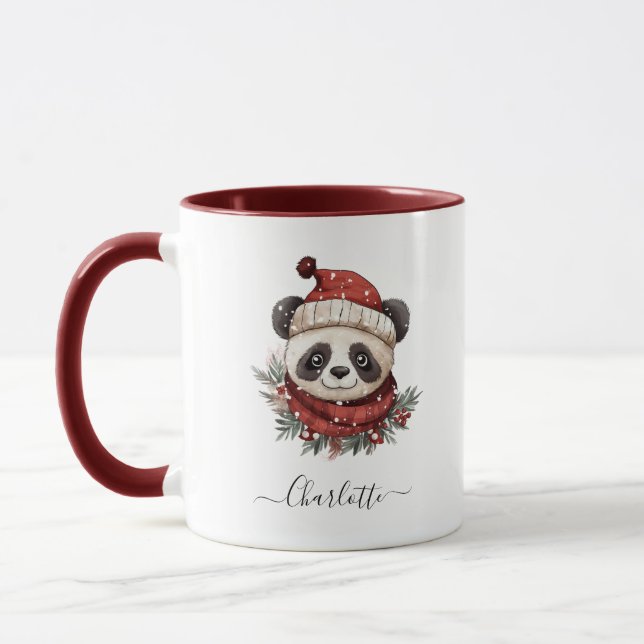 Rustic Panda Santa God jul Helgdag Mugg (Vänster)