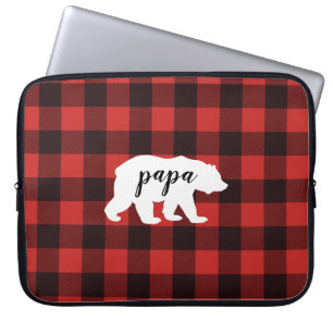 Rustic Pappa Bear Red & Black Buffalo Play Laptop Fodral