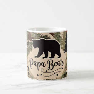 Rustic Pappa Bear Silhouette utomhus Vintage Stil Kaffemugg