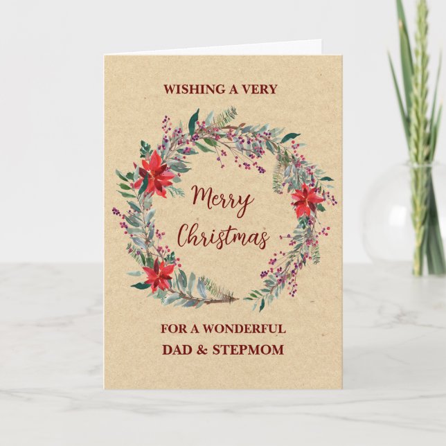 Rustic Pappa och Stepmamma God jul Kort (Framsida)