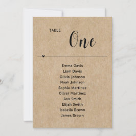 Rustic Pappra sittplatsplan för Bröllop