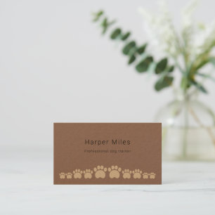Rustic pappra tass-hundvalker affärskort visitkort
