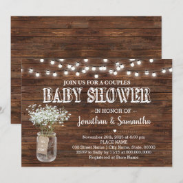Rustic par babydusch land lada inbjudningar