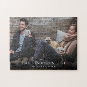 Rustic Par Photo Anpassningsbar Personlig Namn Pussel