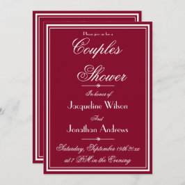 Rustic Par Shower Namn Email OSA Burgundy Red Inbjudningar