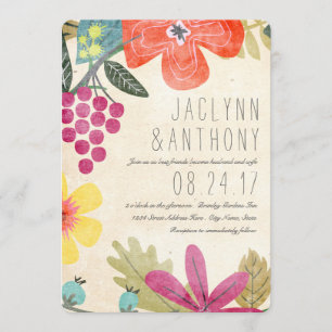 Rustic Paradise Watercolor Vineyard Bröllop Inbjudningar