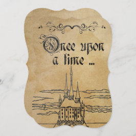 Rustic Parchment Papper Fairy Tale Theme Castle Inbjudningar