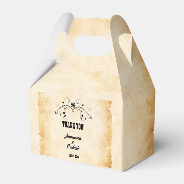 Rustic Parchment-Vintage Presentaskar (Framsidan Sidan)