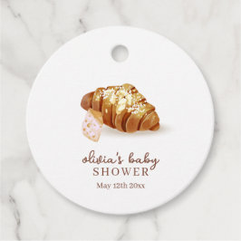 Rustic Paris Bakery Pastry Croissant Baby Shower Gåvor Etiketter
